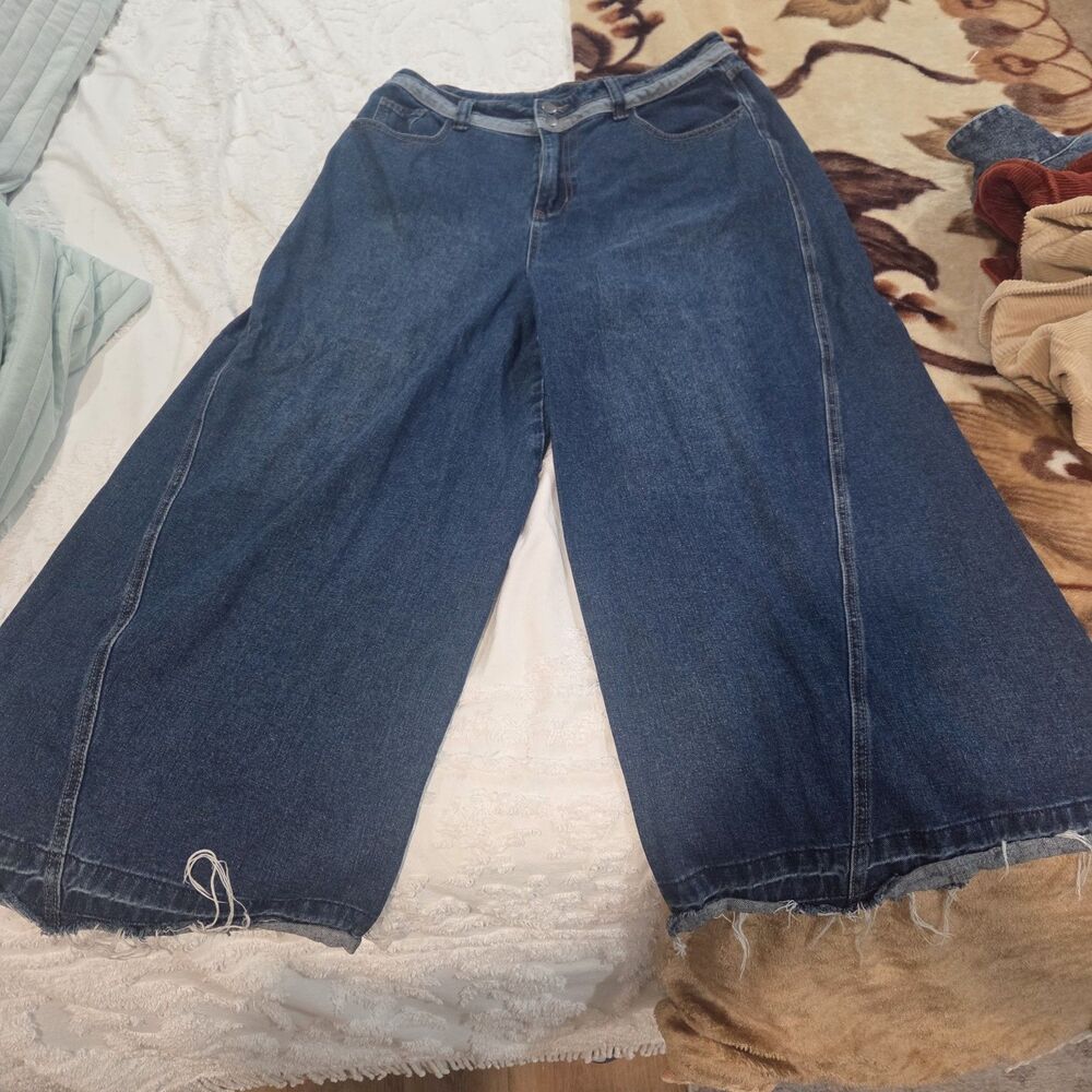 Cider Jeans Women's Medium Baggy Wide Leg  High Rise 90s Y2K Boho Skater Denim